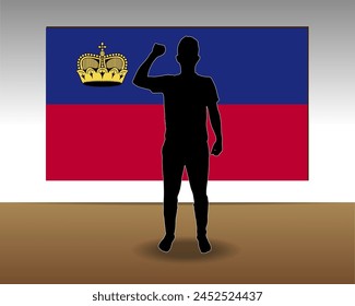 Liechtenstein flag paper texture, single-piece element, vector design, Liechtenstein flag taped on wall, decoration or celebration idea