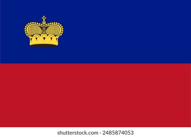 Liechtenstein flag pattern background. Realistic national flag design. Abstract vector template.
