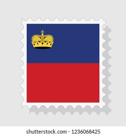 Liechtenstein flag postage stamp, isolated on white background, vector illustration.