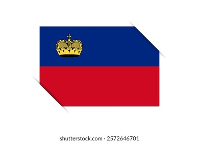 Liechtenstein flag - rectangle colorful flag representing a country cultural identity and heritage. The essence of national pride and unity. Attached by the corners in a paper album