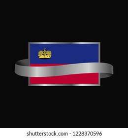 Liechtenstein flag Ribbon banner design