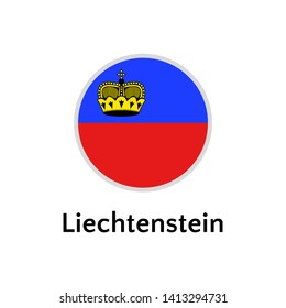 Liechtenstein flag round flat icon, european country vector illustration
