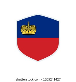 Liechtenstein flag. Liechtenstein shield flag