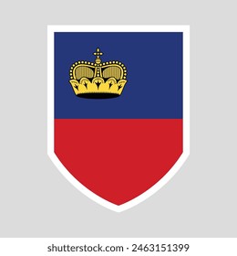 Liechtenstein Flag in Shield Shape Frame