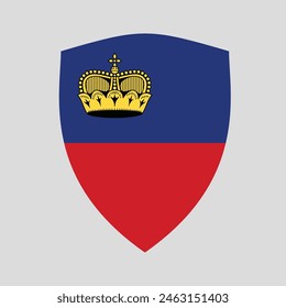 Liechtenstein Flag in Shield Shape Frame