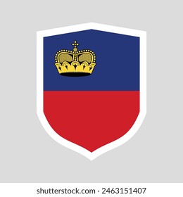 Liechtenstein Flag in Shield Shape Frame