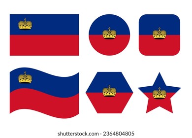 Liechtenstein flag simple illustration for independence day or election