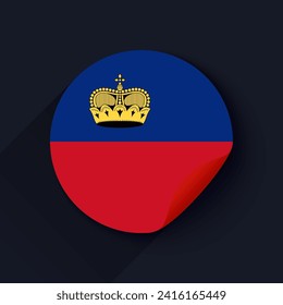 Liechtenstein Flag Sticker Vector Illustration