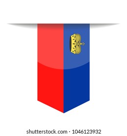 Liechtenstein Flag Vector Bookmark Icon - Illustration