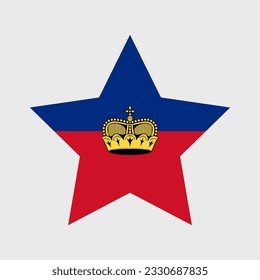 Liechtenstein flag vector icons set of illustrations in the shape of heart, star, circle and map
