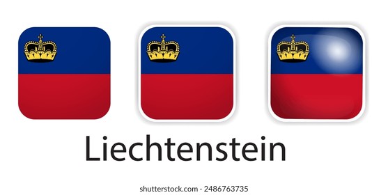 Liechtenstein Flagge Vektor-Symbole in der Form von abgerundeten Quadrat gesetzt