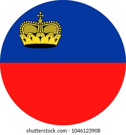 Liechtenstein Flag Vector Round Flat Icon - Illustration