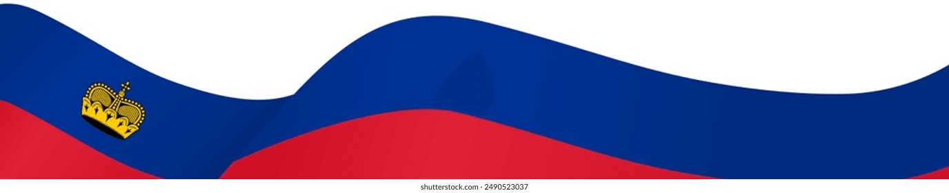 Liechtenstein flag wave isolated on png or transparent background vector illustration.
