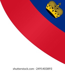 Onda de la bandera de Liechtenstein aislada en png o Ilustración vectorial de fondo transparente.