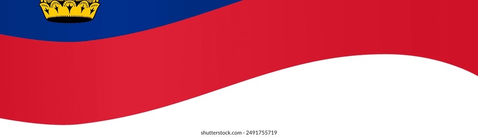 Liechtenstein flag wave isolated on png or transparent background vector illustration.