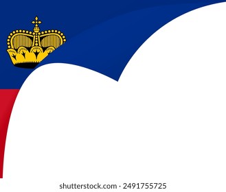 Liechtenstein flag wave isolated on png or transparent background vector illustration.
