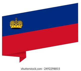 Onda de la bandera de Liechtenstein aislada en png o Ilustración vectorial de fondo transparente.