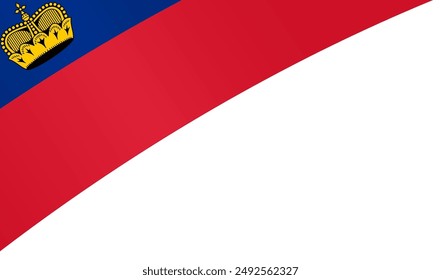 Liechtenstein flag wave isolated on png or transparent background vector illustration.