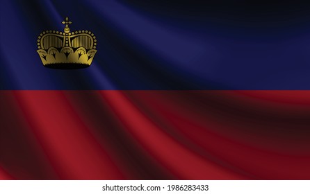 Liechtenstein Flag Waving Background Patriotic National Stock Vector ...