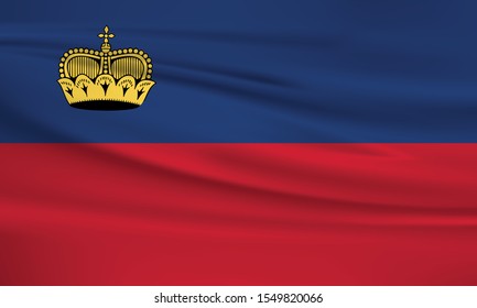 Liechtenstein flag with waving effect