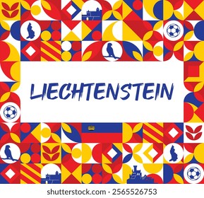 Liechtenstein Flag Waving On Skyline Background. National Day Concept Design