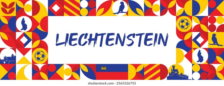 Liechtenstein Flag Waving On Skyline Background. National Day Concept Design