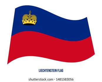 Liechtenstein Flag Waving Vector Illustration on White Background. Liechtenstein National Flag.
