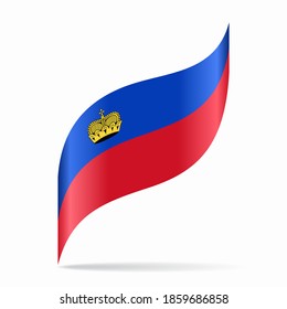 Liechtenstein flag wavy abstract background. Vector illustration.