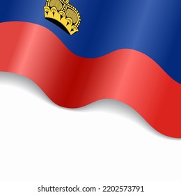 Liechtenstein flag wavy abstract background. Vector illustration.