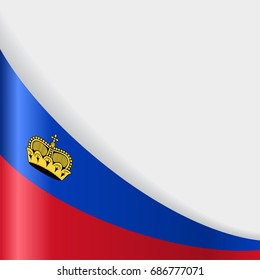 Liechtenstein flag wavy abstract background. Vector illustration.