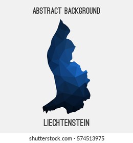 Liechtenstein in geometric polygonal style.Abstract tessellation,modern design background. Vector illustration