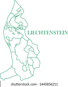 Liechtenstein green line map vector