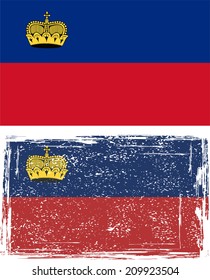 Liechtenstein grunge flag. Vector illustration. Grunge effect can be cleaned easily.