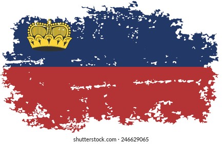 Liechtenstein grunge flag. Vector illustration. Grunge effect can be cleaned easily.