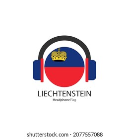Liechtenstein headphone flag vector on white background. 