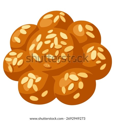 Dreikönigskuchen Liechtenstein king cake flat color vector illustration template design