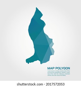 Liechtenstein Map Abstract geometric rumpled triangular low poly style gradient graphic on white background