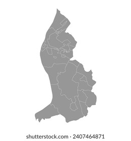 Liechtenstein map administrative divisions. Vector illustration.