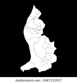 Liechtenstein kartiert Verwaltungsbezirke. Vektorillustration.