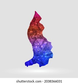 Fondo del mapa de Liechtenstein en estilo poligonal. Ilustración de vectores mapa de Liechtenstein de baja colorida poly aislado. EPS vectorial 10.