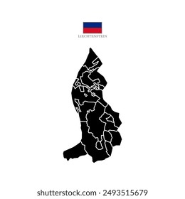liechtenstein map background with states. liechtenstein map isolated on white background. Vector illustration map Europe