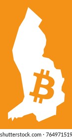 Liechtenstein map with bitcoin crypto currency symbol illustration
