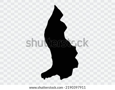 Liechtenstein Map black Color on Backgound png  not divided into cities