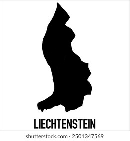 liechtenstein Map - black World Map International vector template with High detailed isolated on white background - Vector