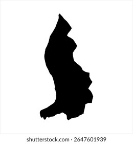 Liechtenstein Map - black World Map International vector template with High detailed isolated on white background - Vector