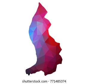 liechtenstein map. Blue and Red polygonal shape vector illustration on white background. Vector illustration eps 10.