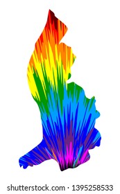 Liechtenstein - map is designed rainbow abstract colorful pattern, Principality of Liechtenstein map made of color explosion,