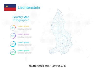Liechtenstein map with elements of infographics template. Vector eps10.