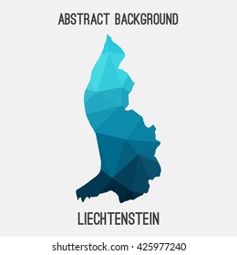 Liechtenstein map in geometric polygonal style.Abstract tessellation,modern design background. Vector illustration EPS8