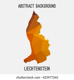 Liechtenstein map in geometric polygonal style.Abstract tessellation,modern design background. Vector illustration EPS8